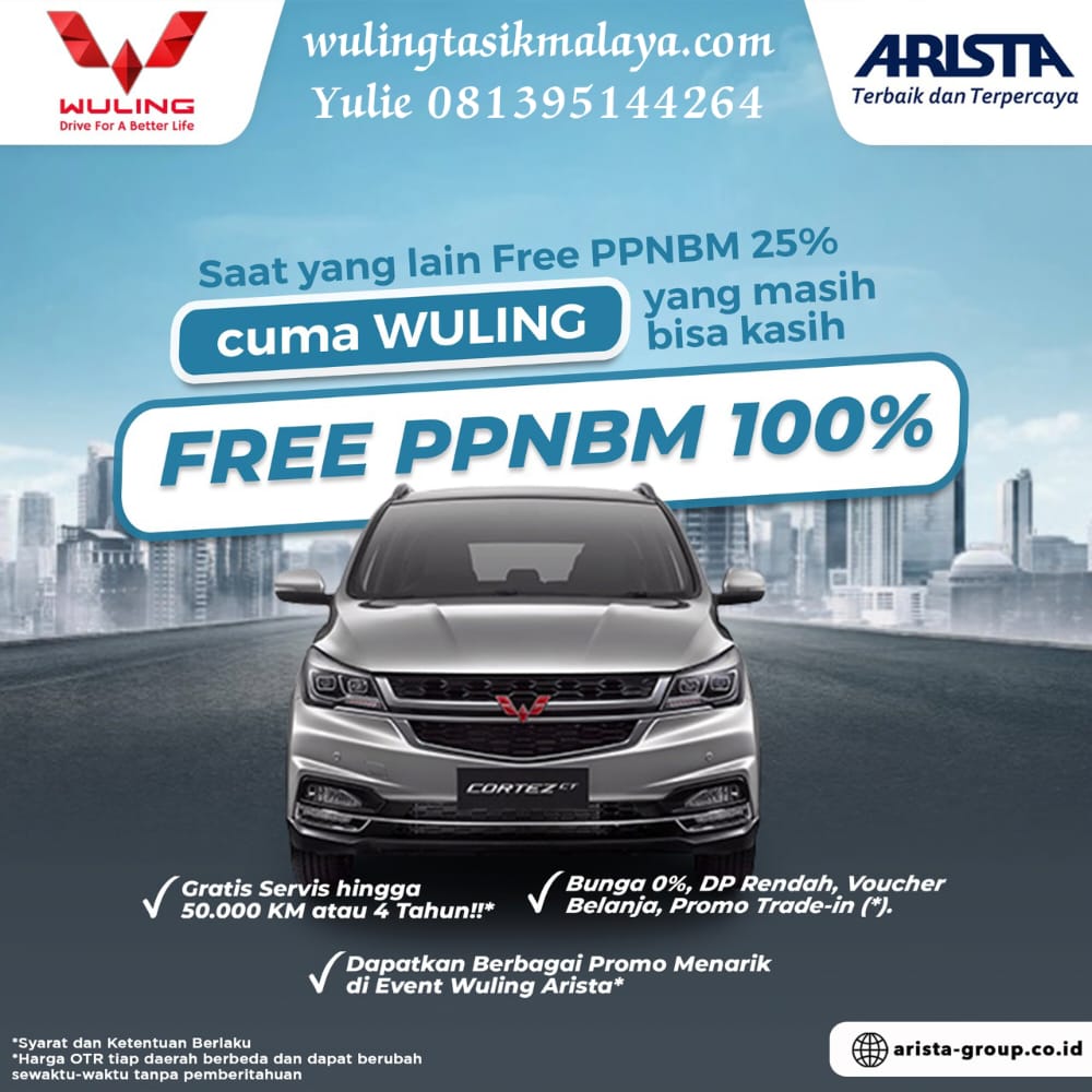 Promo Wuling Cortez Free PPNBM 100%